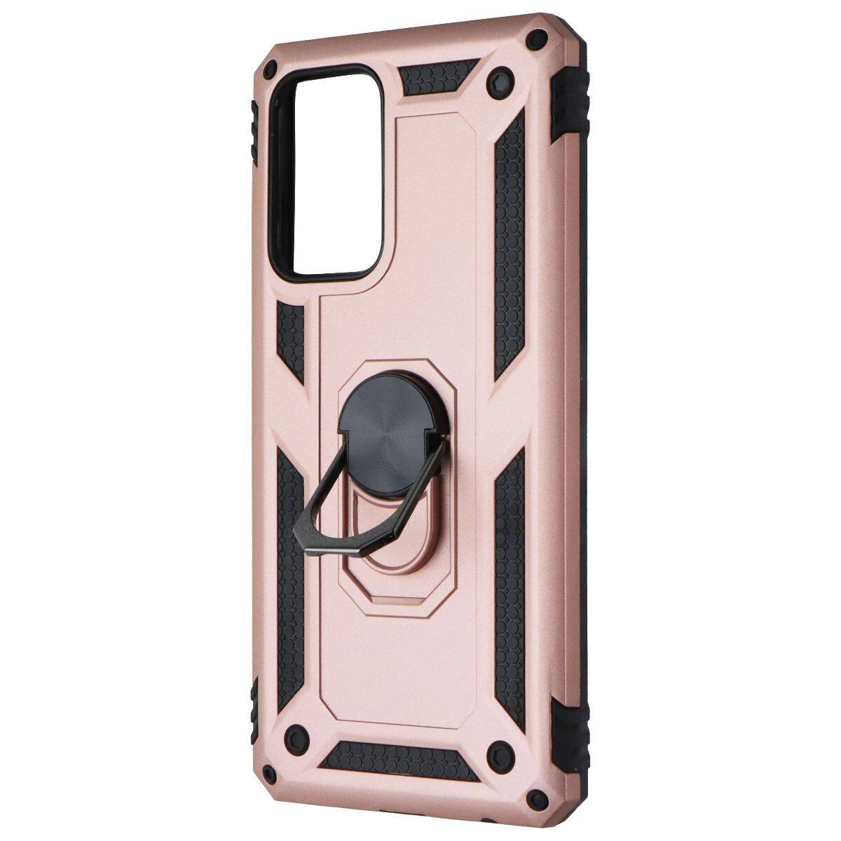 Front. Mybat - MyBat Slim Ring Stand Case for Samsung Galaxy A52 5G - Rose Gold / Black - Multicolor.
