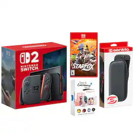 Switch 2 Console with Star Fox Game, Protective Case and MightySkins Bundle