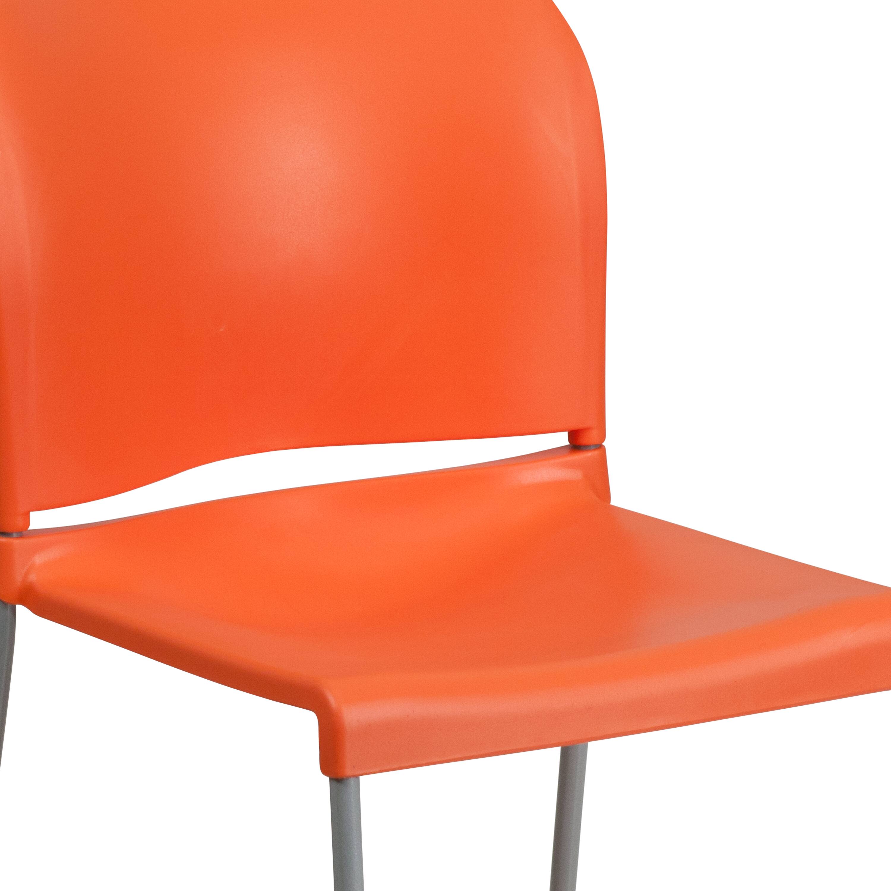 Alt View 10. Emma + Oliver - Home and Office Guest Chair Full Back Contoured Sled Base Stack Chair - Orange.