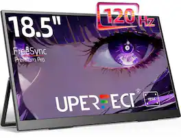 UPERFECT - 18.5" 120Hz Portable Monitor 1080P FHD Portable Gaming Monitor Freesyc Screen For Switch Xbox PS - Black