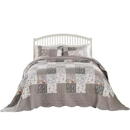 Barefoot Bungalow - Giulia Luxurious Modern Design 3 Pieces Bedspread Set Queen - Multicolor
