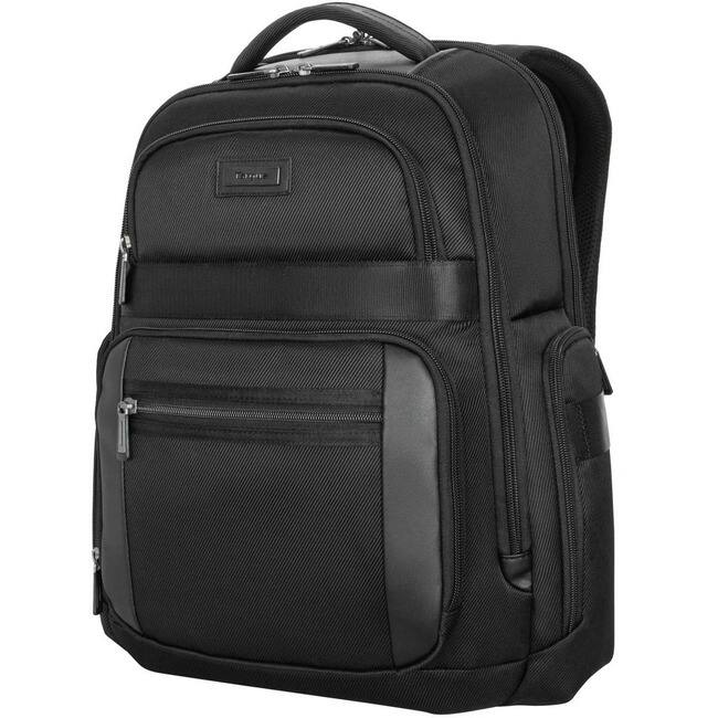 Front. Targus - Targus Mobile Elite TBB617GL Carrying Case (Backpack) for 15" to 16" Notebook - Black - TAA Compliant - Water Resistant - Black.