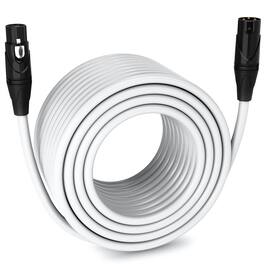 Lyxpro - 250 ft Balanced XLR Cable, Male to Female, 3 Pin Microphone Cable - White