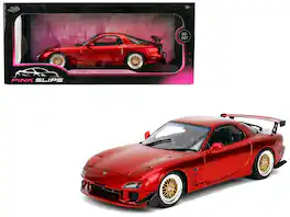 Mazda RX7 Type RS (FD3S) RHD (Right Hand Drive) "Pink Slips" Series 1/18 Diecast Model Car by Jada - Orange Metallic