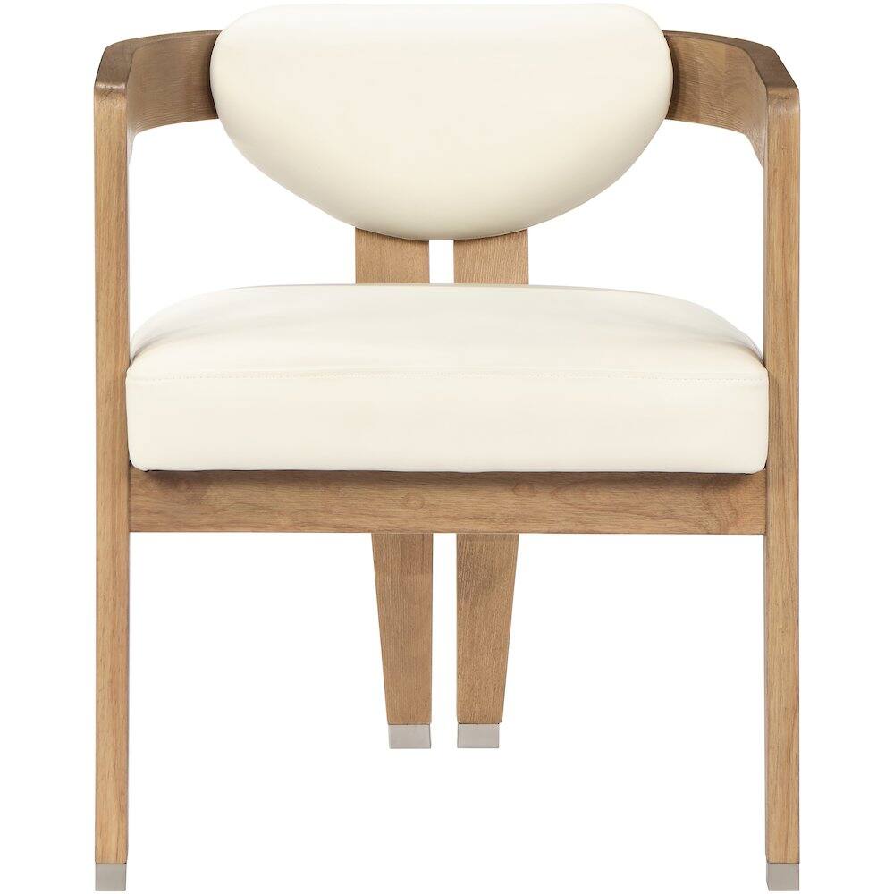 Alt View 3. Meridian Furniture - Carlyle Cream Vegan Leather Dining Chair - Beige.