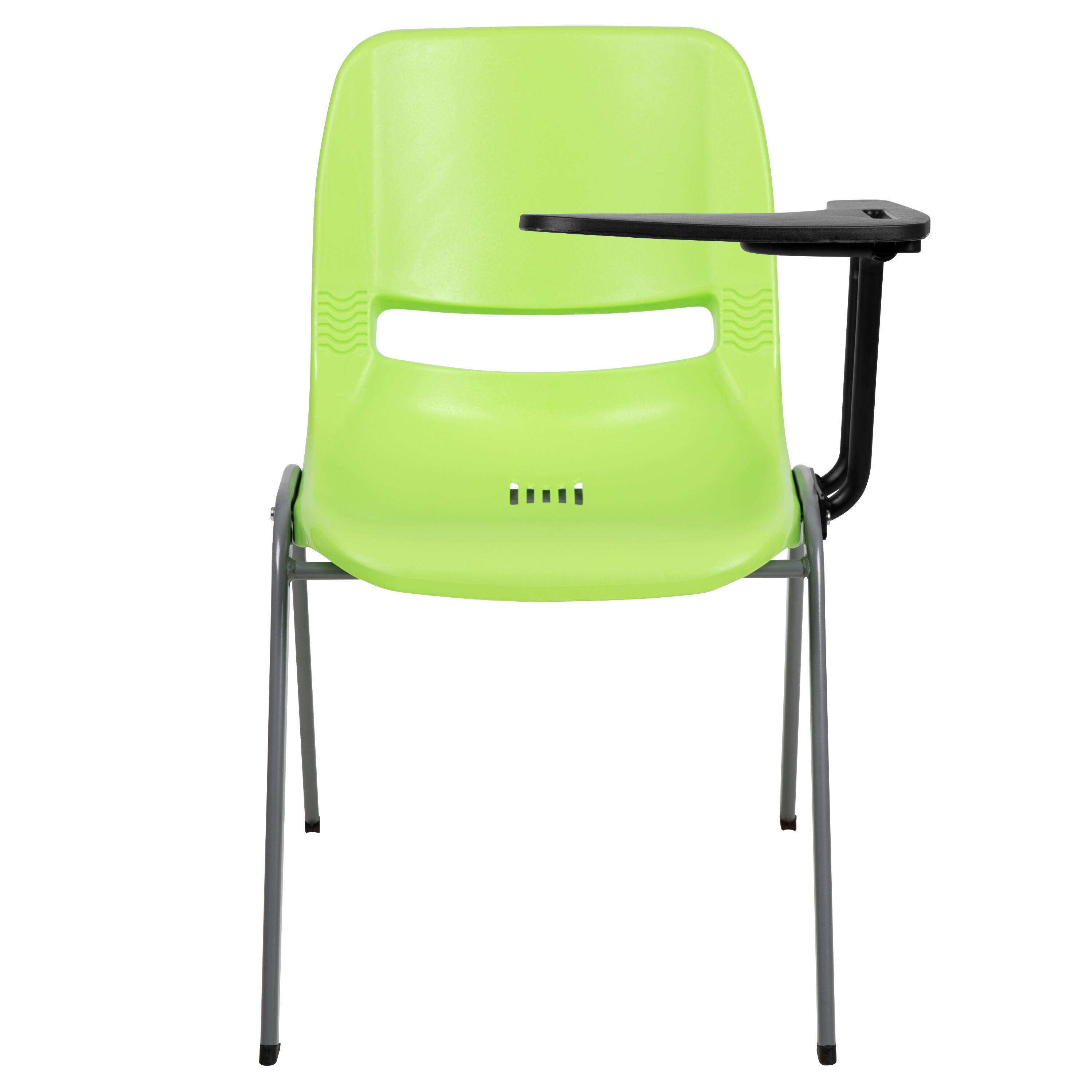 Alt View 7. Emma + Oliver - Ergonomic Shell Chair with Left Handed Flip-Up Tablet - Tablet Arm Desk - Green.