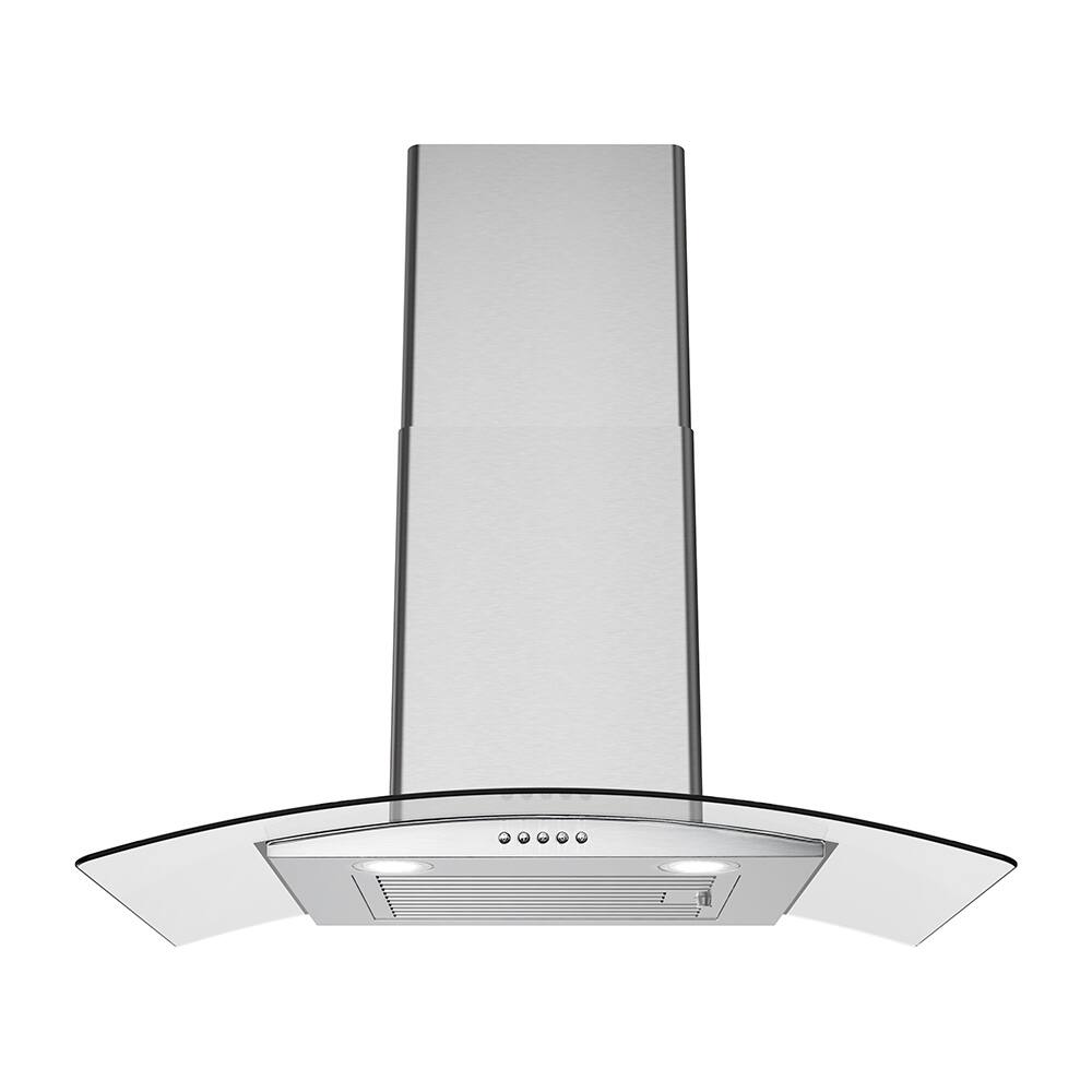Front. Streamline - 30 in. Girardi Ducted Wall Mount 220 CFM Range Hood, Baffle Filters, Push Button Control, LED Lights - Brushed Stainless Steel.