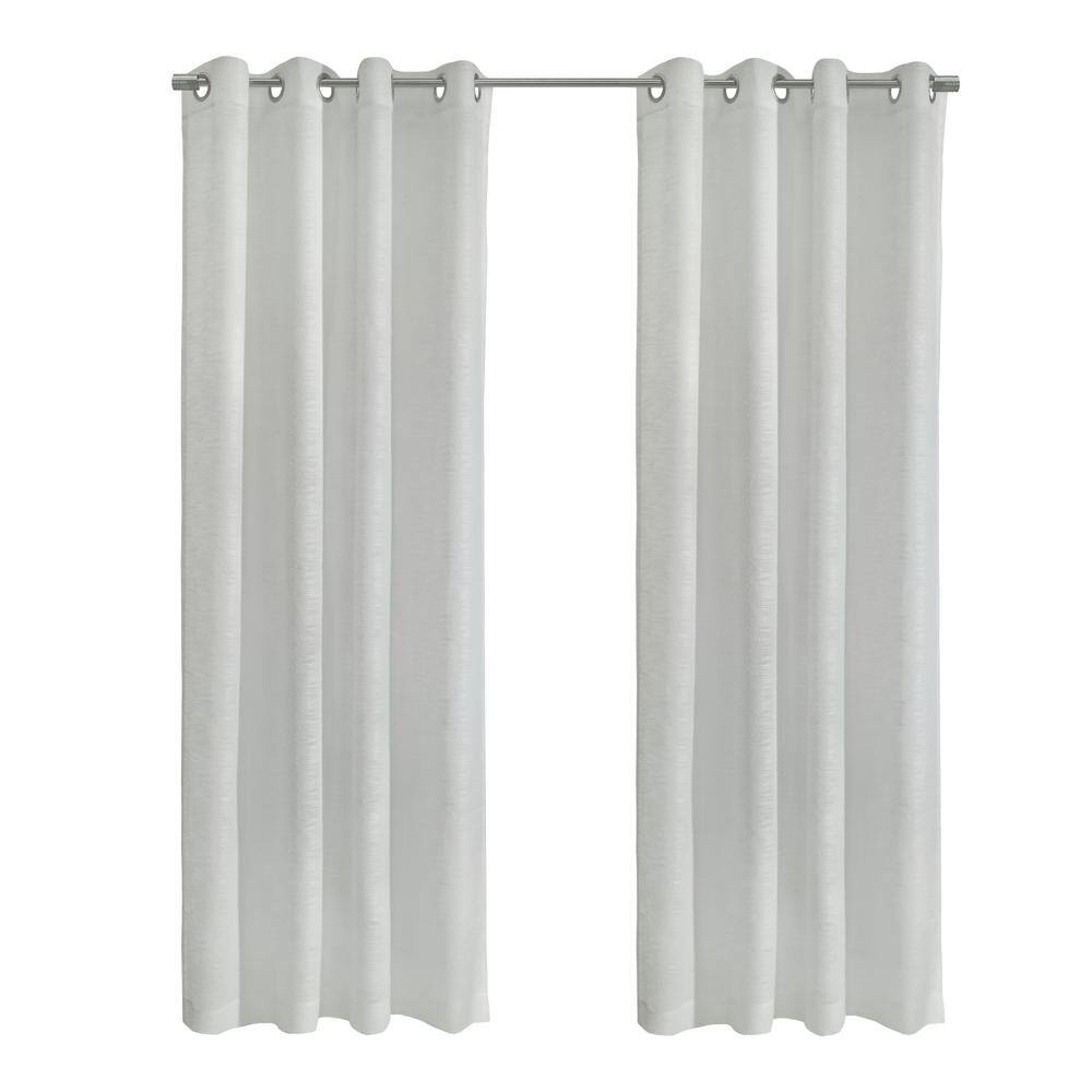 Commonwealth Home Fashions - Habitat Boucle Sheer Premium Stylish and Functional Grommet Curtain Panel 52" x 84" - White