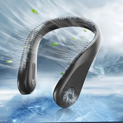 Front. Anysun - Portable Neck Fan - 4-Speed Bladeless, Hands-Free, for Outdoor, Travel & Jobsite..