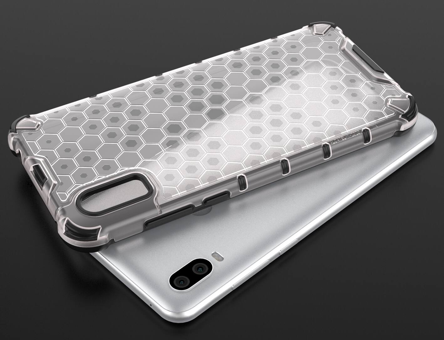 Alt View 6. Nakedcellphone - Honeycomb Case for Lively Jitterbug Smart 3 Phone (2021) - Clear Frost.