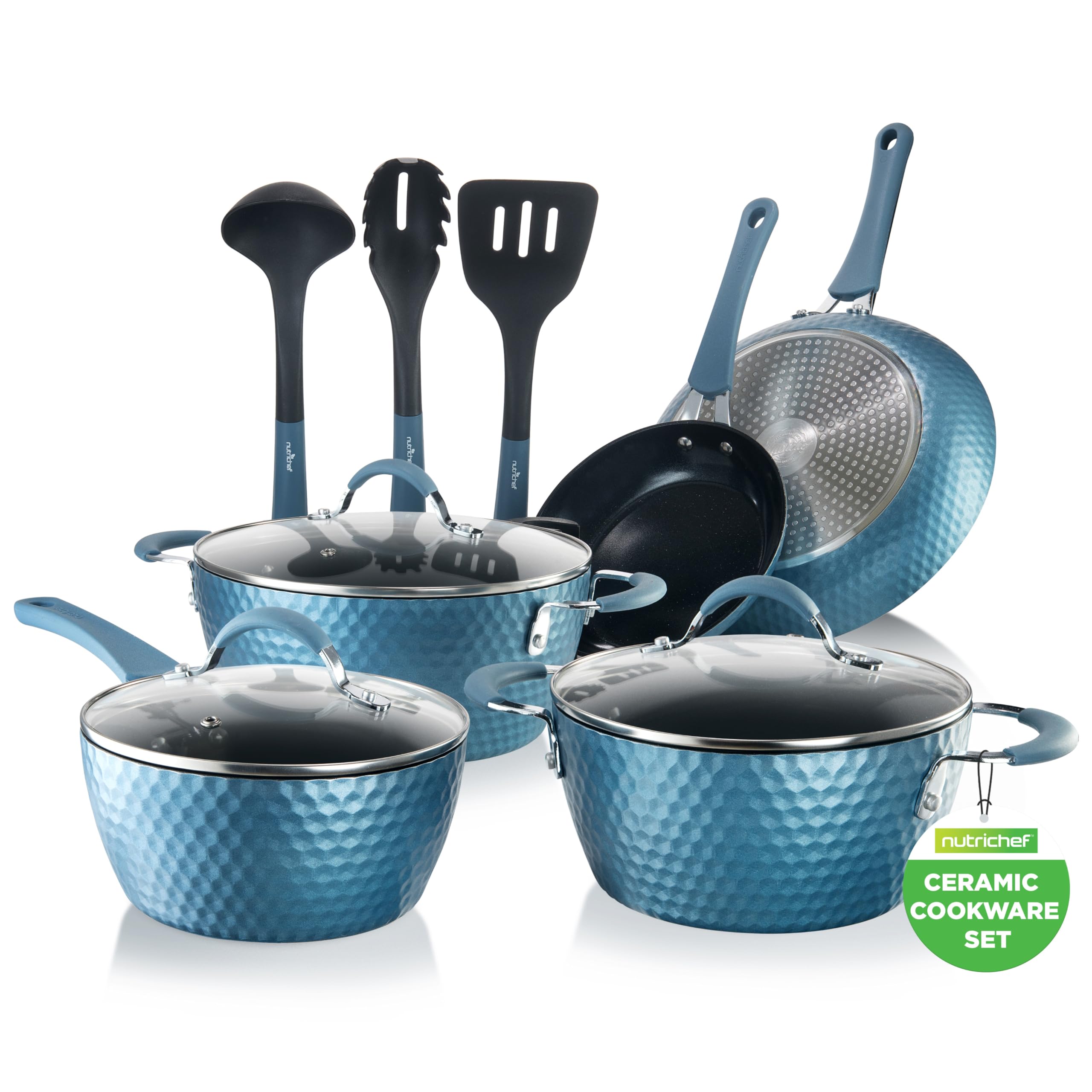 NutriChef - 11 Pc Pots and Pans Set Non Stick