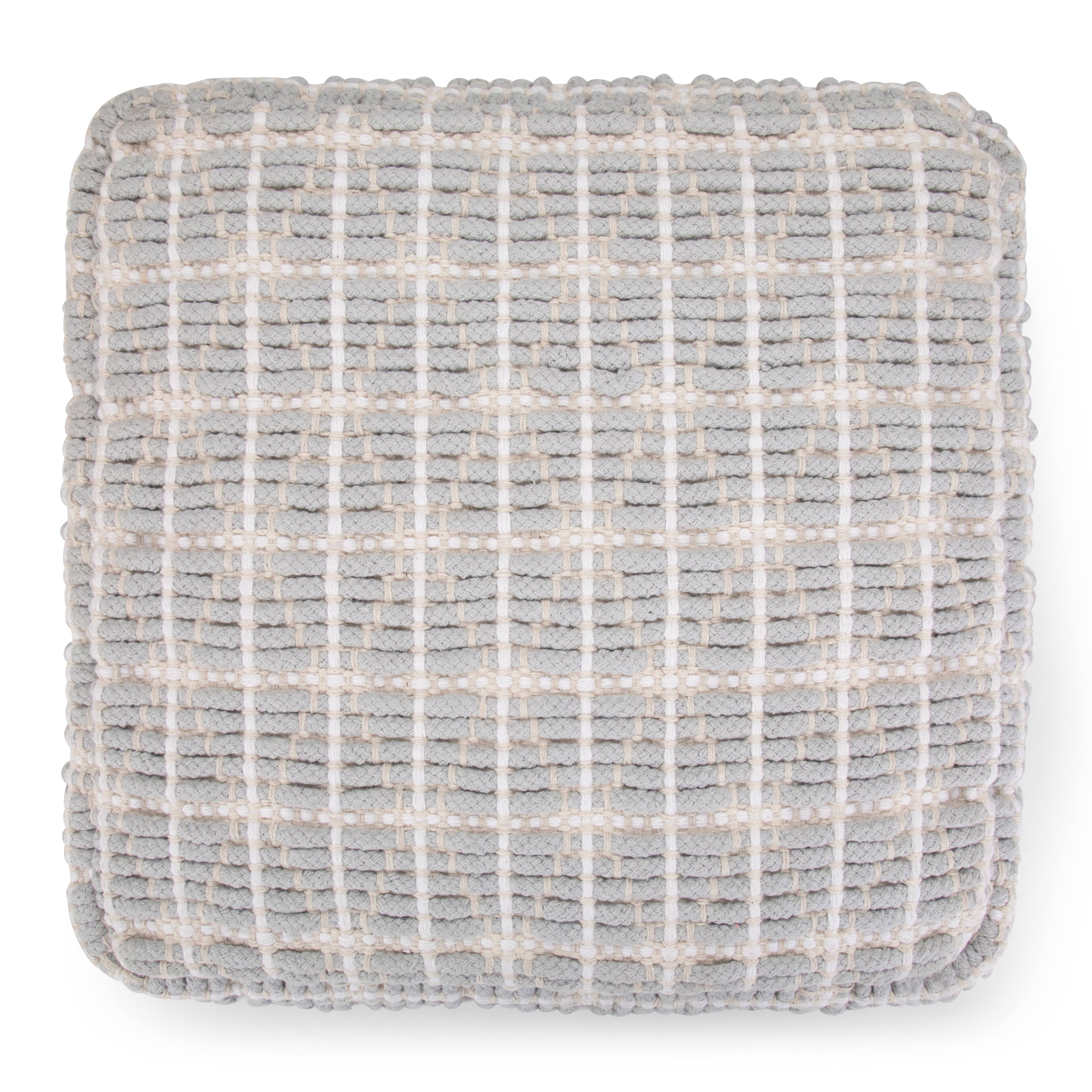 Alt View 13. Simpli Home - Noreen Square Pouf - Light Blue, White.