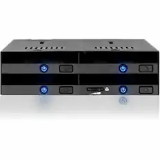 Front. Icy Dock - Icy Dock FlexiDOCK MB014SP-B R1 Drive Enclosure for 5.25" SATA/600, 12Gb/s SAS - SATA Host Interface - Black - Hot.