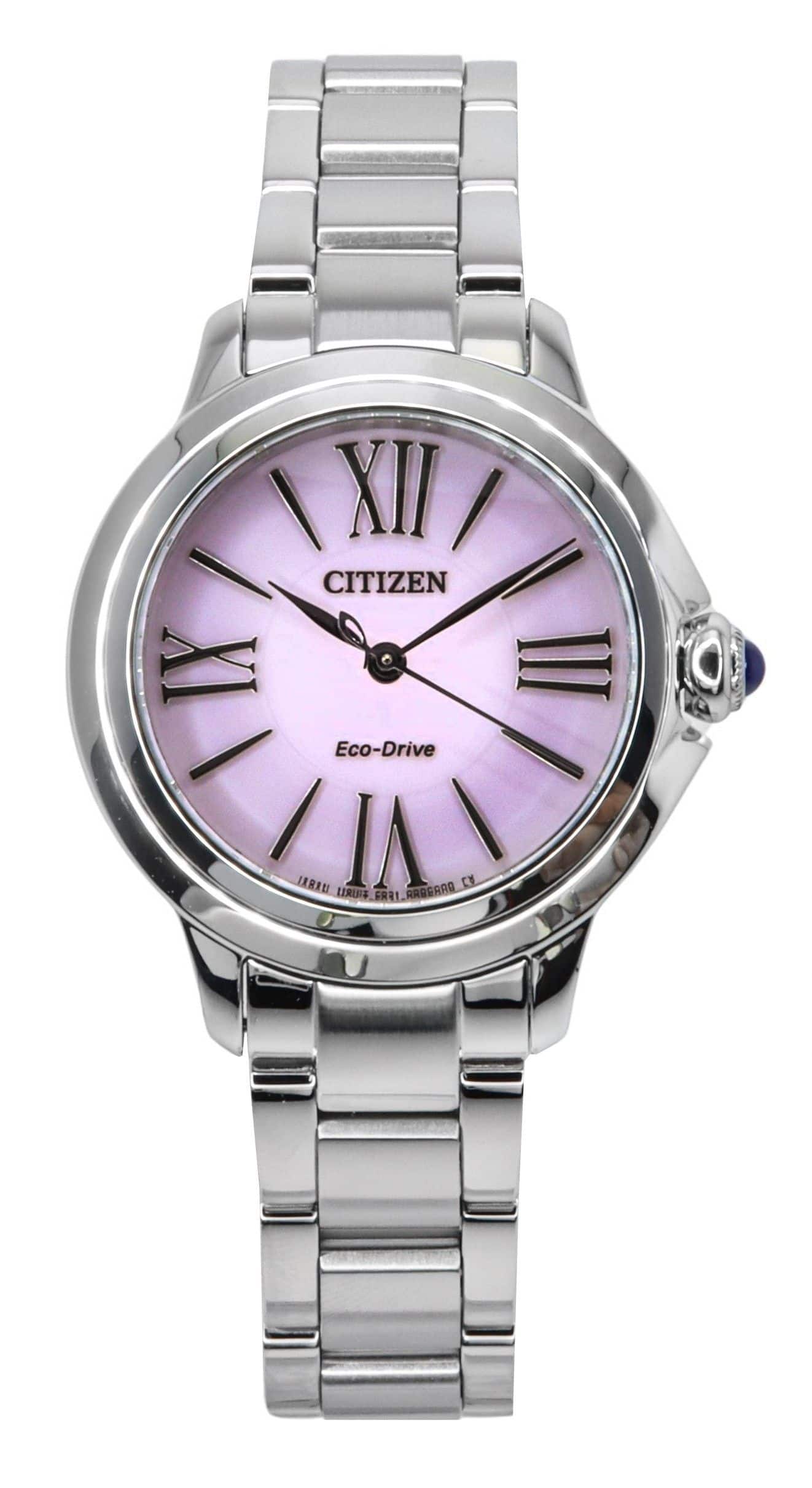 Citizen - L Stainless Steel Dial Eco-Drive EM1160-58X Women's Watch - Pink