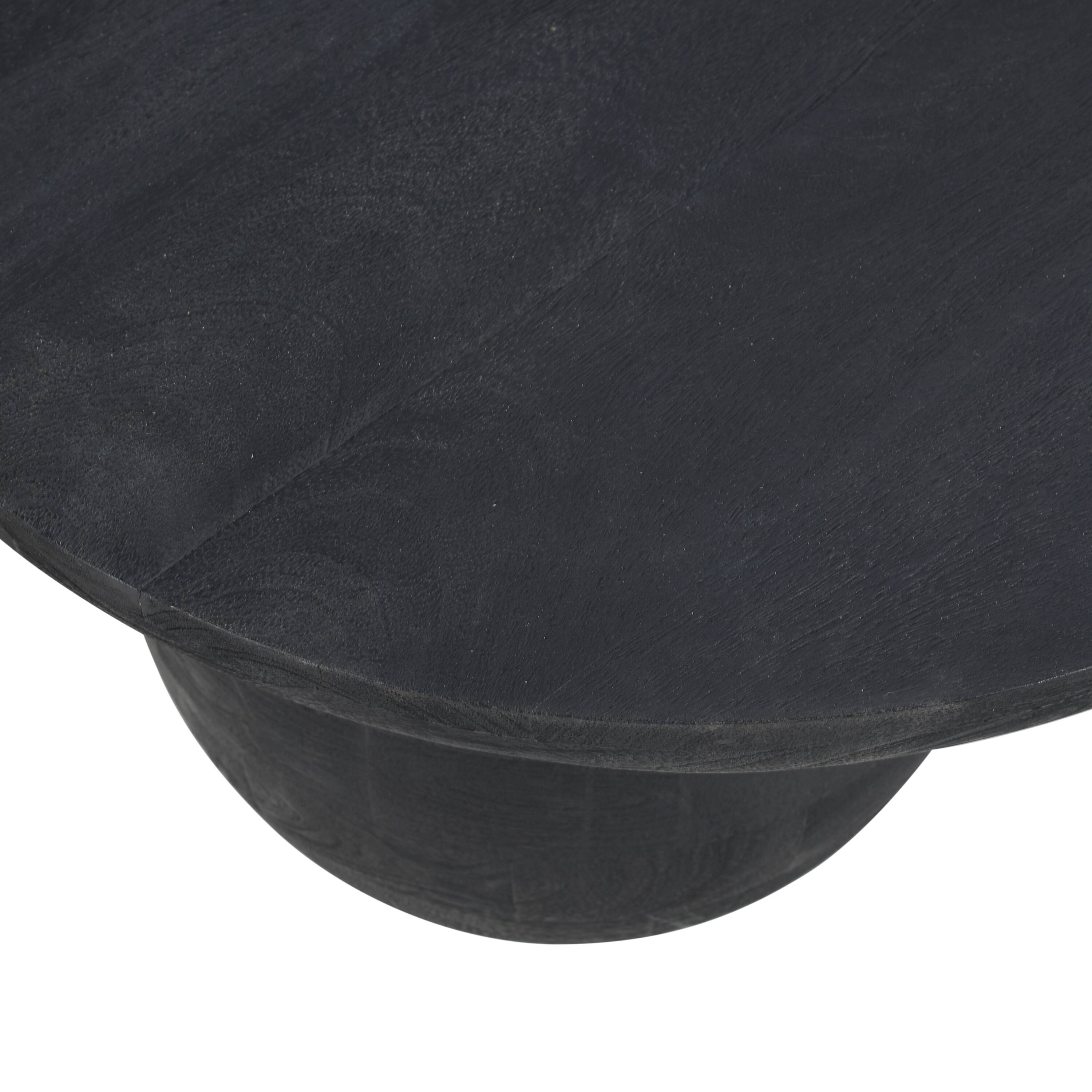 Alt View 2. Manhattan Lane - Uri 38 Inch Oval Coffee Table, Mango Wood Full and Half Spherical Leg - Sanblasted Black.