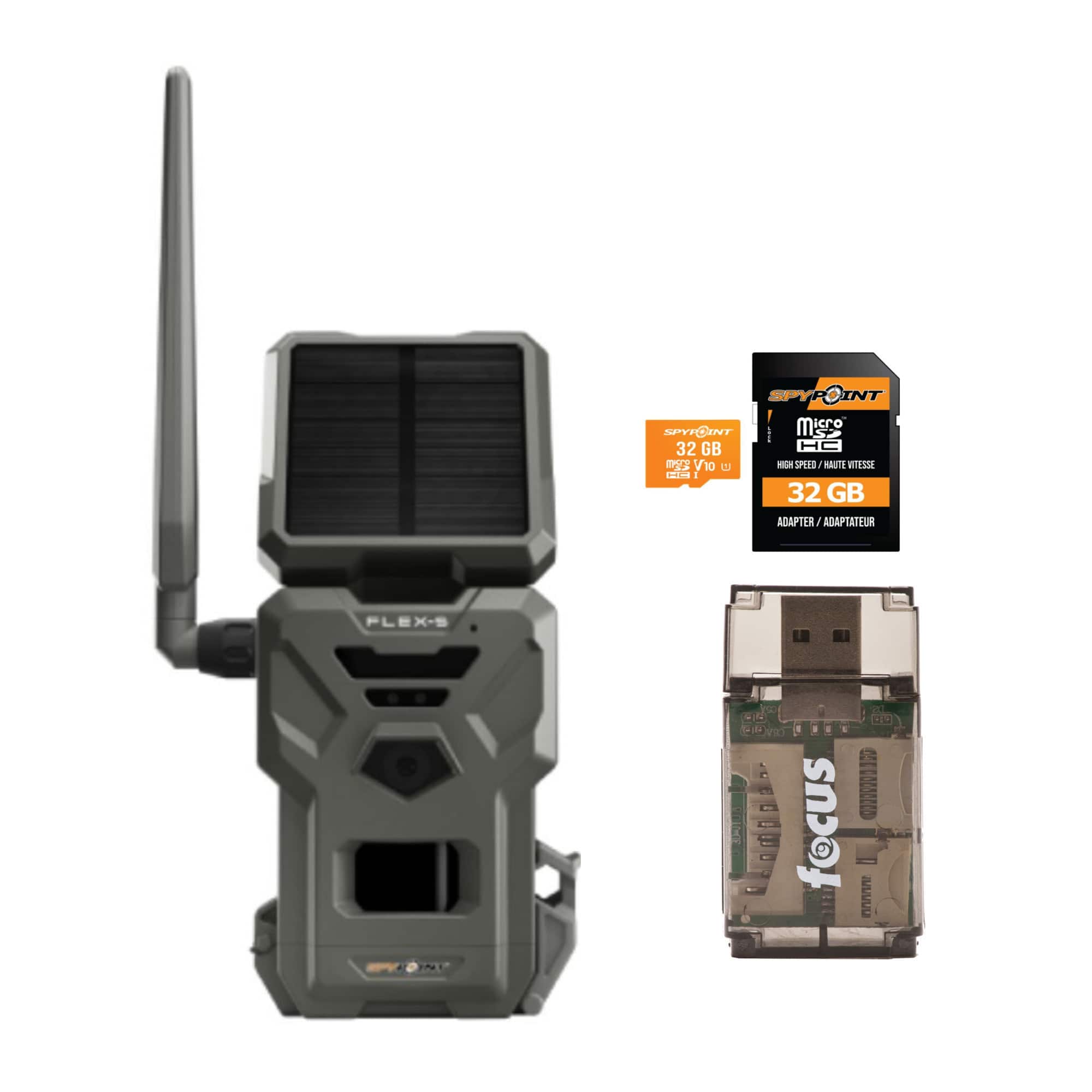 Spypoint - FLEX-S Solar Outdoor Cellular Trail Camera Integrated Panel Bundle