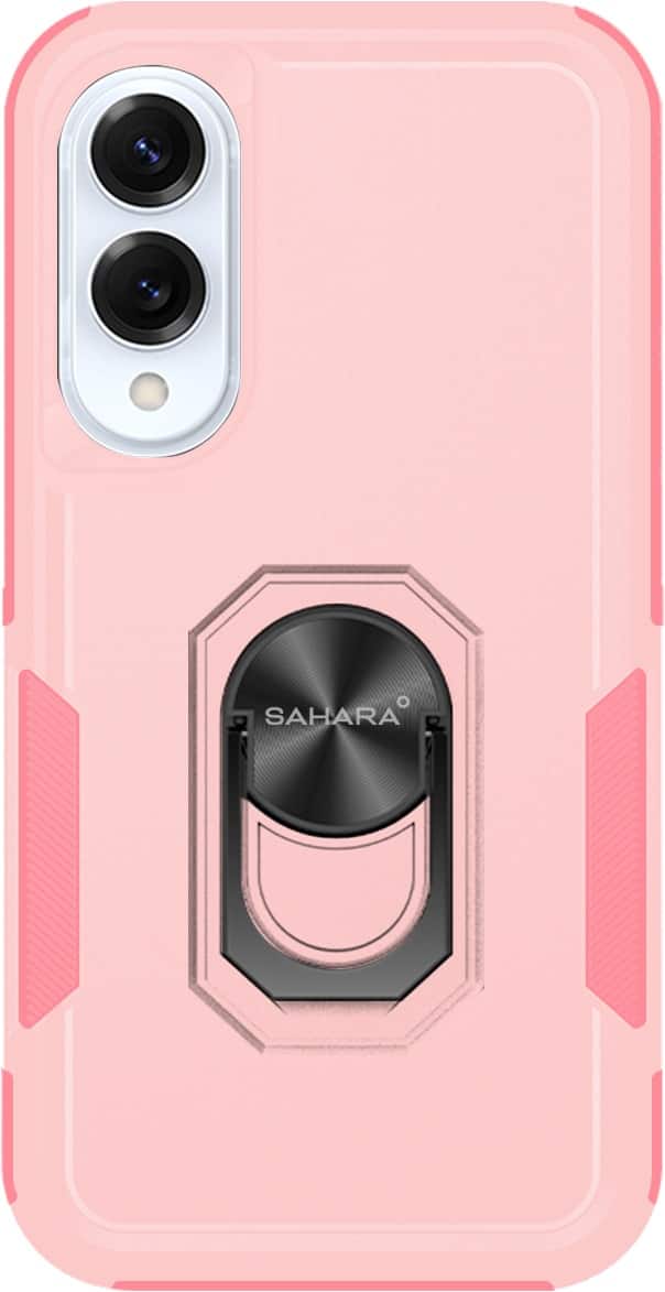 Front. SaharaCase - Raider Series Heavy Duty Kickstand Case for Samsung Galaxy S25 Edge - Desert Rose.
