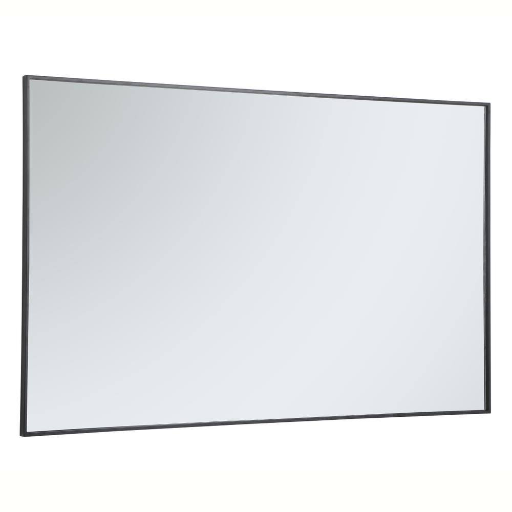 Alt View 2. Elegant Decor - Metal frame rectangle mirror 36 inch in Black - Black.