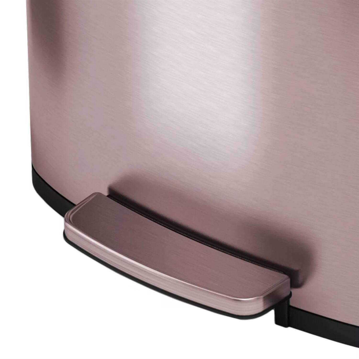 Angle. Hivvago - 13-Gallon Copper Rose Gold Stainless Steel Step Trash Can with Deodorizer Filter - Rose Gold.