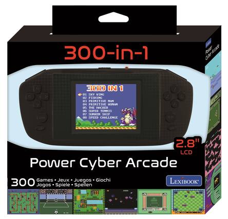 300-in-1 Power Cyber Arcade 10 7 SOUND 300 IN 1 01 SKY WING 02 FISHING 03 PRIMITIVE MAN 04 PRIMITIVE WOMAN 05 THE HACKER 06 SUPER TENNIS 07 SUNKEN SHIP 08 SPEED CHALLENGE 2.8" LCD Power Cyber Arcade Games Jeux Juegos Giochi LEXIBOOK 300 Jogos Spiele Spellen