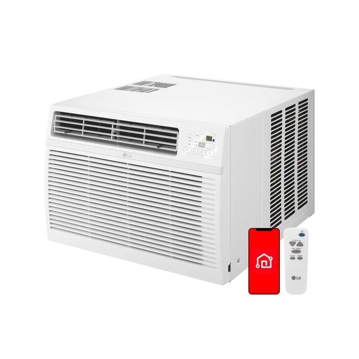 Front. LG - LG 12,000 BTU SMART WI-FI WINDOW AIR CONDITIONER COOLS UP TO 550 SQ. FT. - WHITE.
