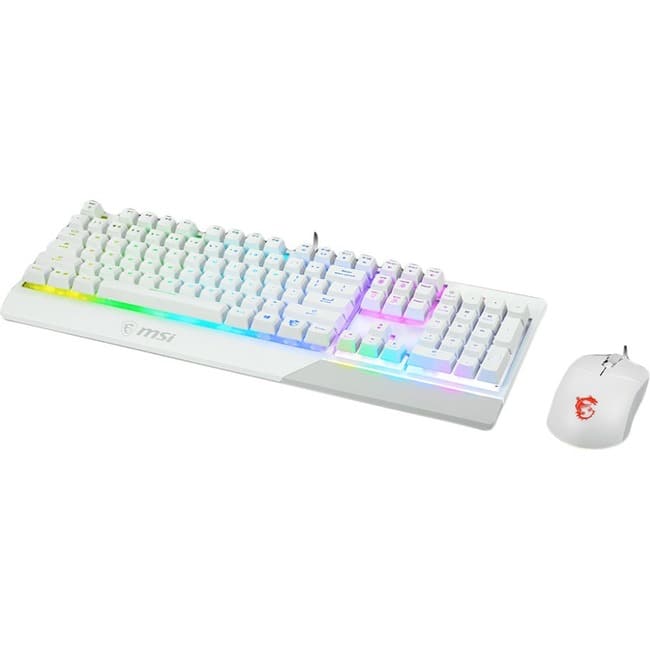 MSI - Vigor GK30 White Gaming Keyboard - USB Plunger Cable Keyboard - White - USB Cable Mouse - Optical - 5000 dpi - Unknown