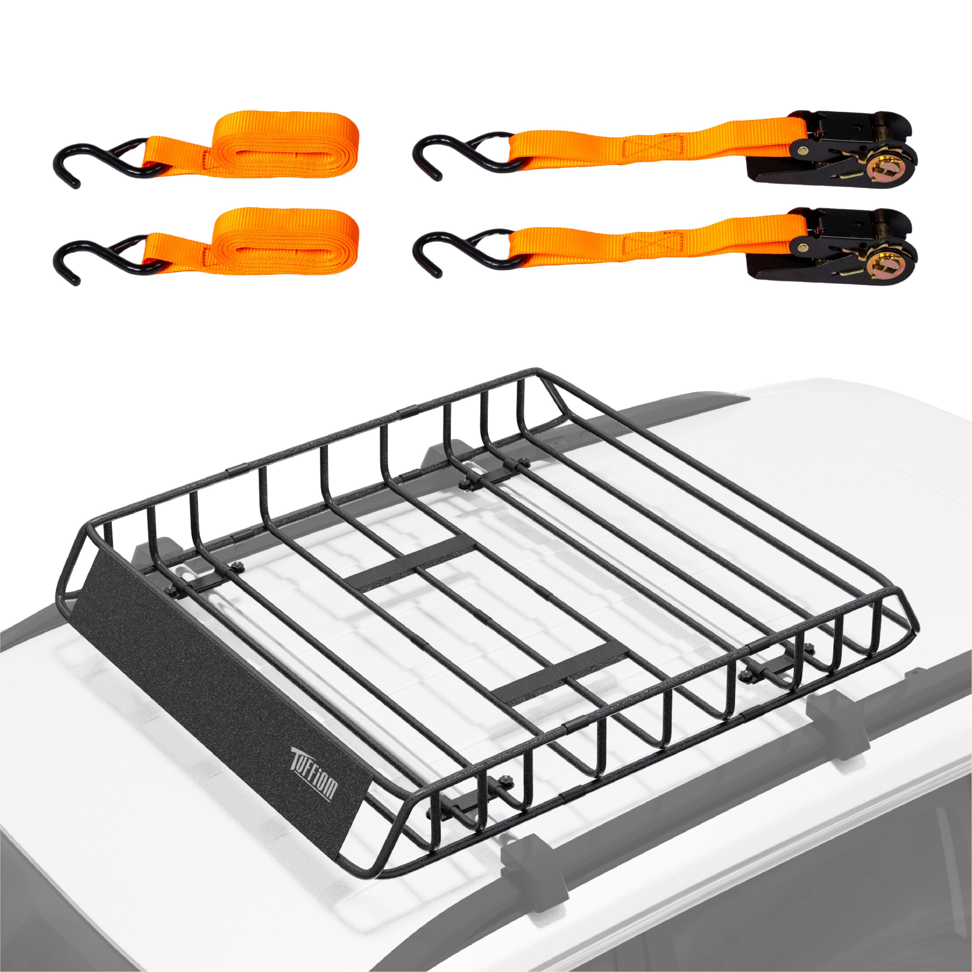 Alt View 5. Winado - 46" x 36" x 6" Heavy Duty Rooftop Cargo Carrier Basket with Straps for SUV Car Truck Van Camping Trip Luggage Storage - Black.