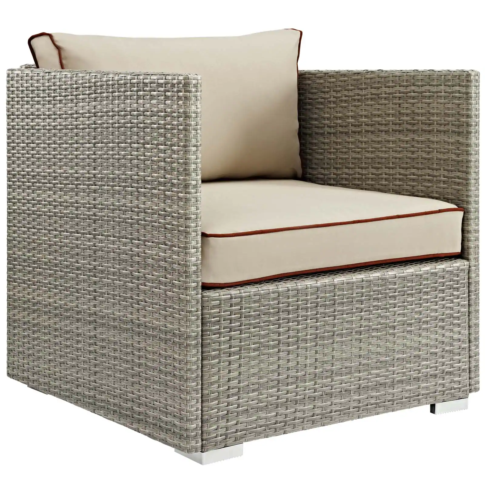 Angle. Modway - Repose Outdoor Patio Armchair by Modway - Light Gray Beige.