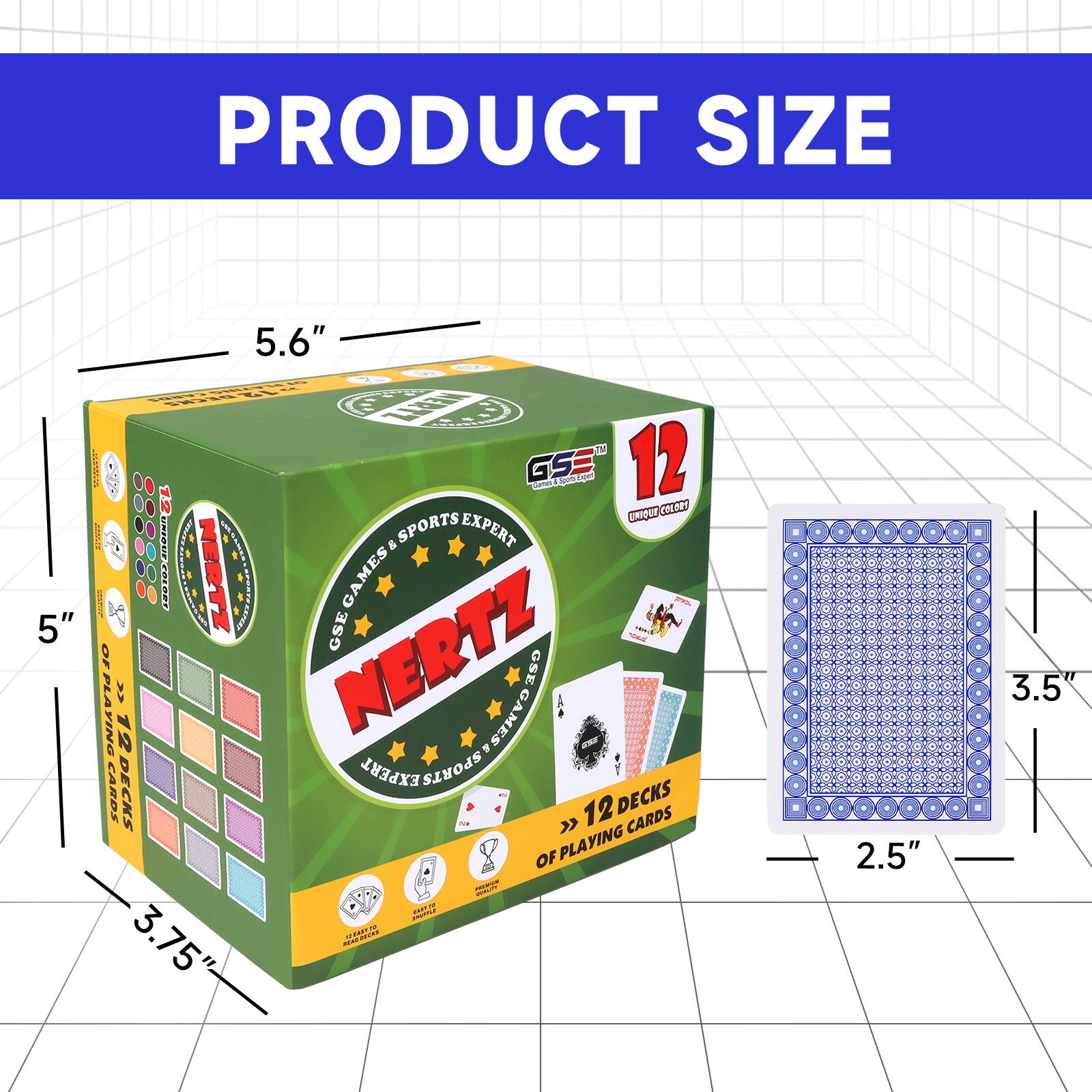 GSE Games & Sports Expert 12 Deck Multi colored Nertz Playing