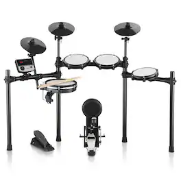 VEVOR - 32 Drum Kits & 480 Sounds Electronic Drum Kit, USB MIDI Supported 10 in Quiet Mesh Snare Electric Drum Set - Black