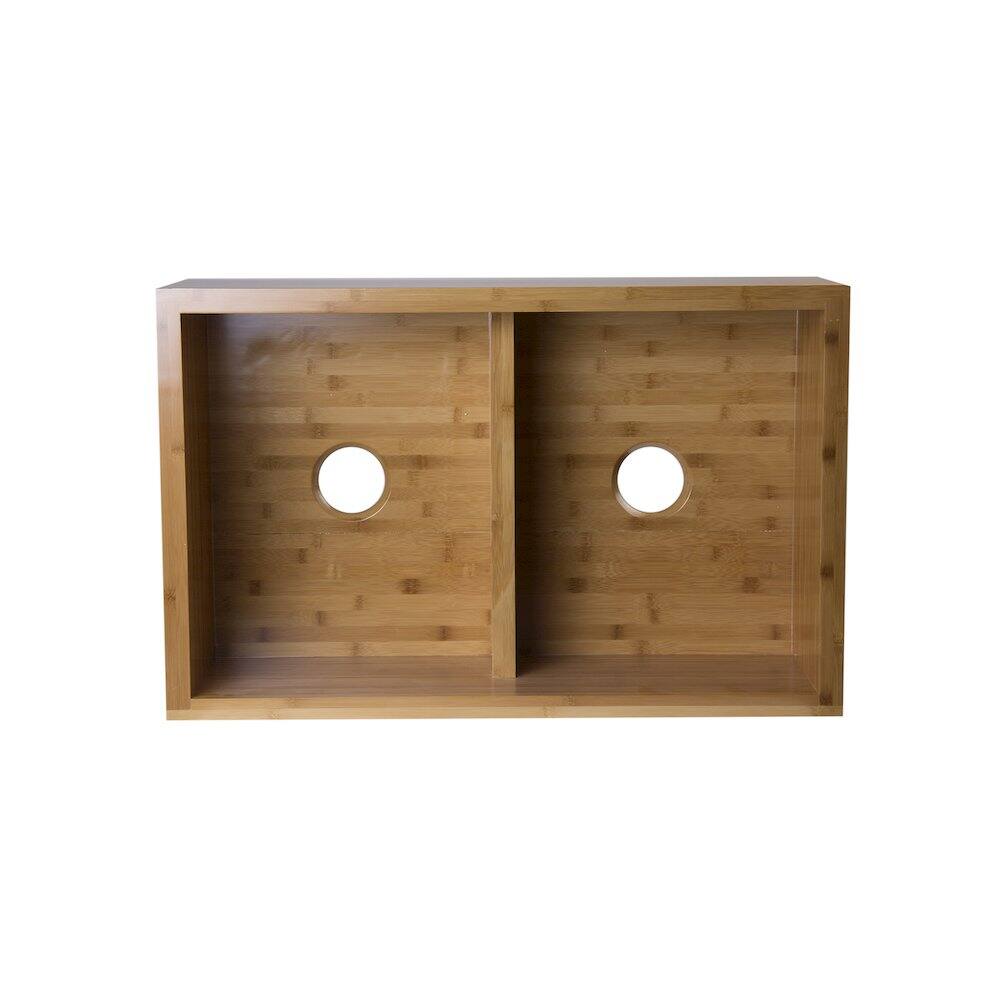 Alt View 2. Alfi - ALFI brand 33 Double Bowl Bamboo Kitchen Farm Sink - Brown.