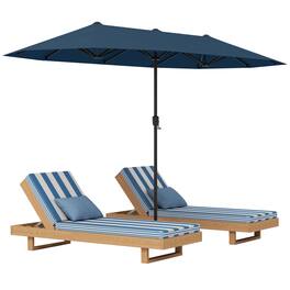 Gymax - 13 FT Double-sided Patio Umbrella Outdoor Large Twin Size Umbrella - Navy
