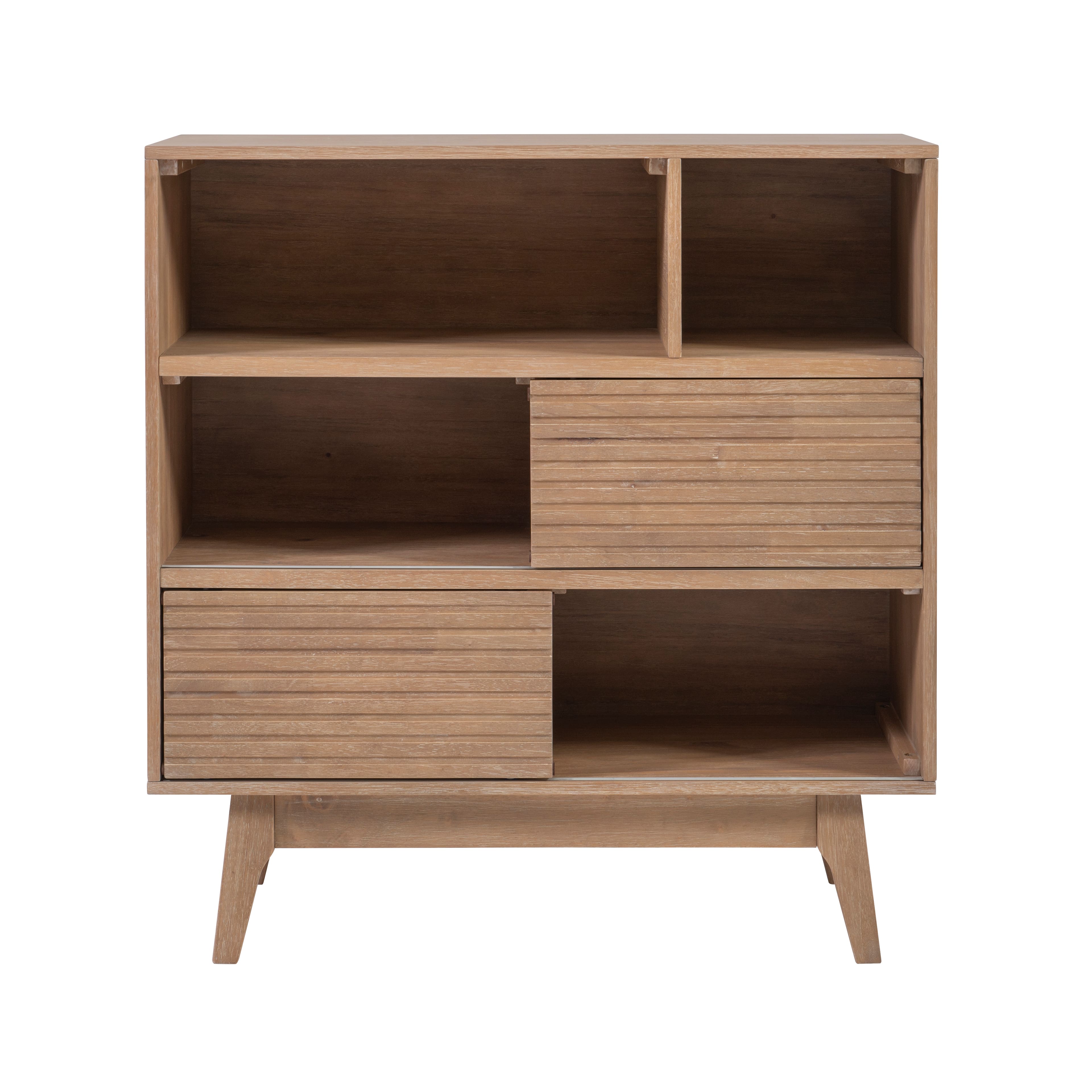 Angle. Linon Home Décor - Rosita Three-Shelf Bookcase - Natural.