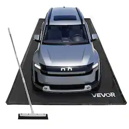 VEVOR - Containment Mat, 7 ft 9 in x 16 ft, Non-Slip PVC Garage Floor Mat with a Cleaning Squeegee, Heavy Duty Durable - Black