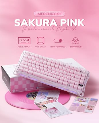 GravaStar Mercury K1 75% Wireless Mechanical Gaming Keyboard with GravaStar Mercury K1 75% Wireless Mechanical Gaming Keyboard with