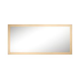 Boyel Living - 28 in W x 60 in L Dark Wood Grain Rectangular Slanted Edge Aluminum Framed Wall Bathroom Vanity Mirror