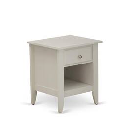 East West Furniture - GA-0C-ET Small Night Stand with 1 Mid Century Modern Drawer, Stable and Sturdy Constructed - Wire - Wire Brushed Butter Cream