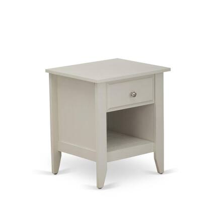 Front. East West Furniture - East West Furniture GA-0C-ET Small Night Stand with 1 Mid Century Modern Drawer, Stable and Sturdy Constructed - Wire - Wire Brushed Butter Cream.