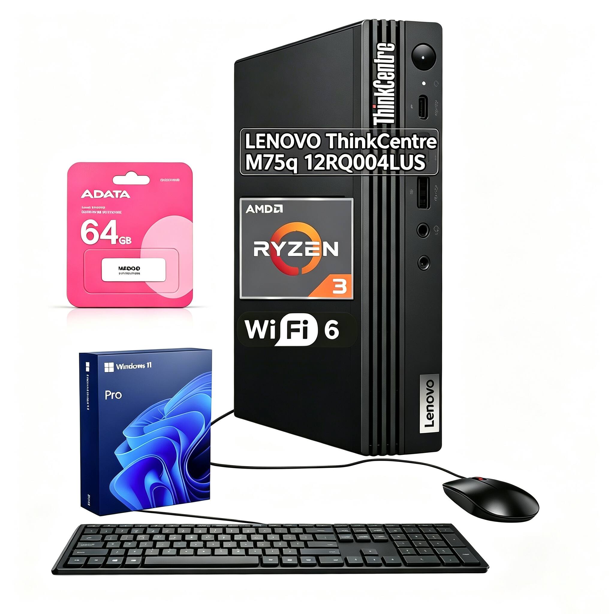 ADATA cost 11 64G MEDOO FORMENTIONS

SHIPPLAND

LENOVO ThinkCentre ThinkCentre M75q 12RQ004LUS AMD RYZEN 3

Windows 10 Pro

Wi-Fi 6

Lenovo