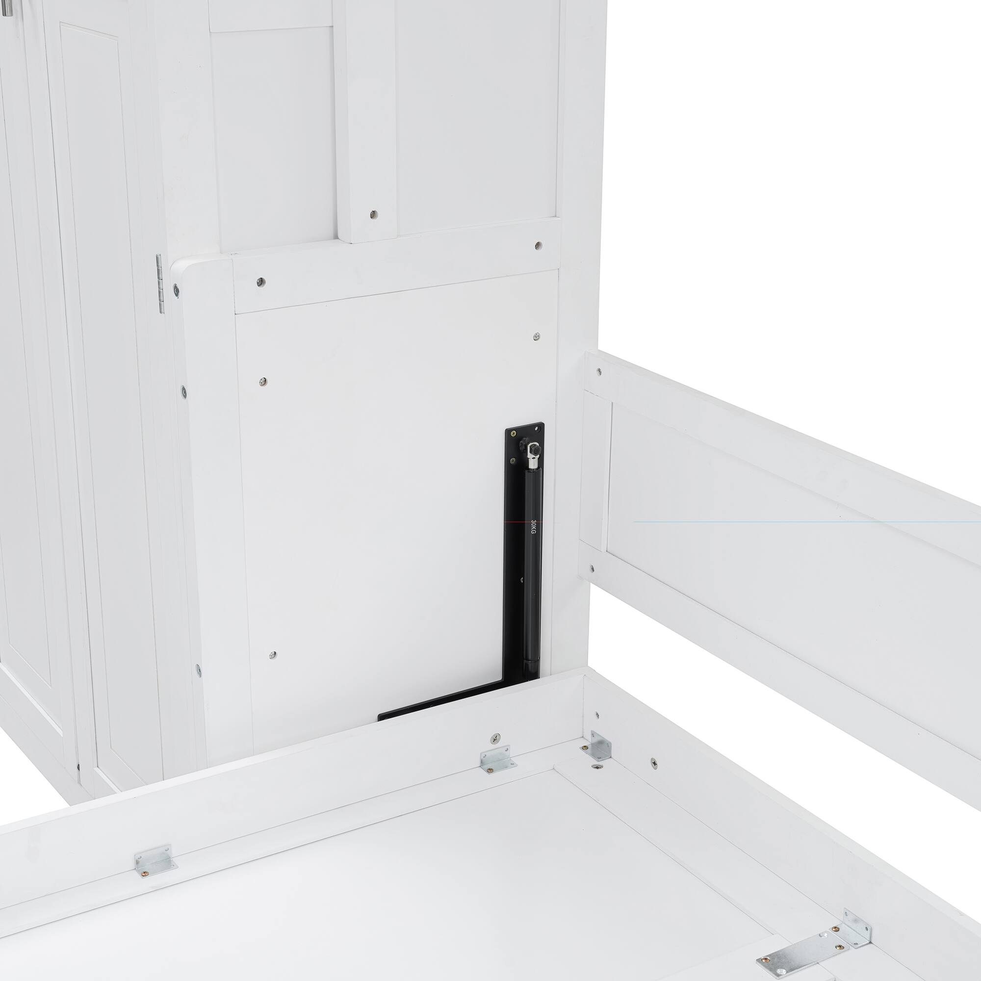 Alt View 4. Anysun - Queen Size Murphy Bed Wall Bed with Closet , Drawers and Shelves - White.