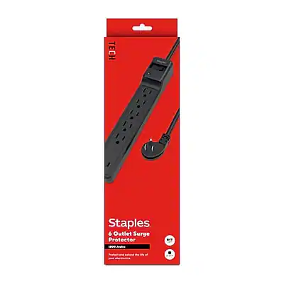 Staples
6 Outlet Surge Protector
100 Joules
Protects and defends your electronics from power surges and spikes.