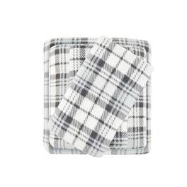 Gracie Mills - Lenora Microfleece Cozy Sheet Set - Grey Plaid
