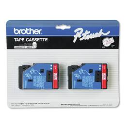 Brother - P-Touch TC11 0.47 in. x 25.2 ft. TC Tape Cartridges for P-Touch Labelers - Red on (2/Pack) - Clear