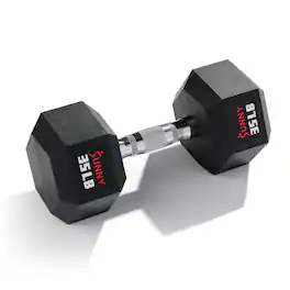Sunny Health & Fitness - Core Fit Hex Style Dumbbells (single) - 35 lbs - Black
