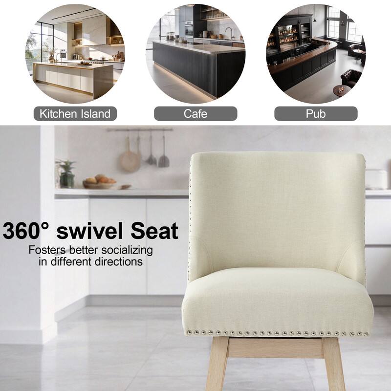 Kitchen Island Cafe Pub  
360° swivel Seat  
Fosters better socializing in different directions