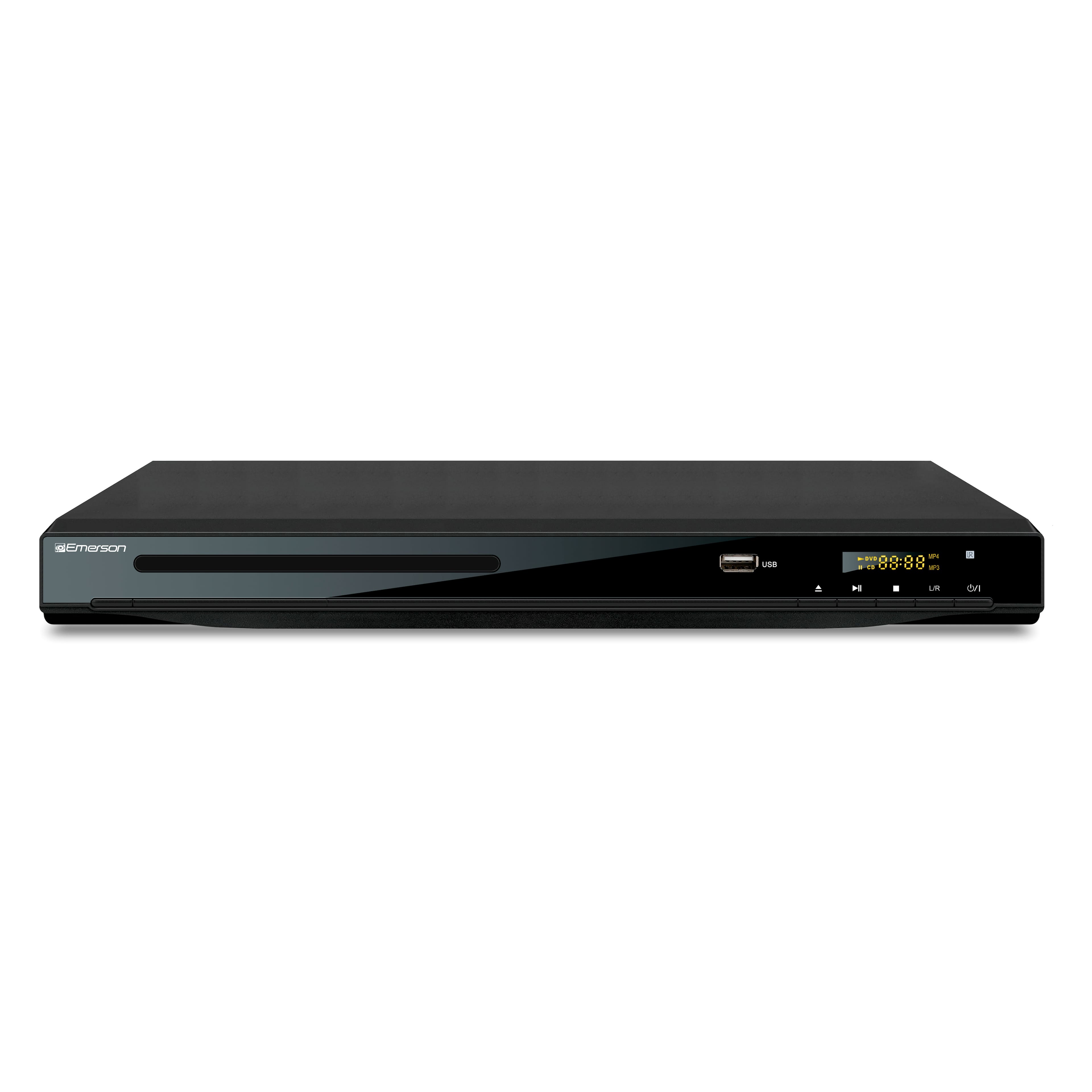 Emerson - DVD Player with HD Upconversion, HDMI Output, USB Playback, 1080p Resolution, and Dolby Digital Surround Sound (ED-8000) - Black