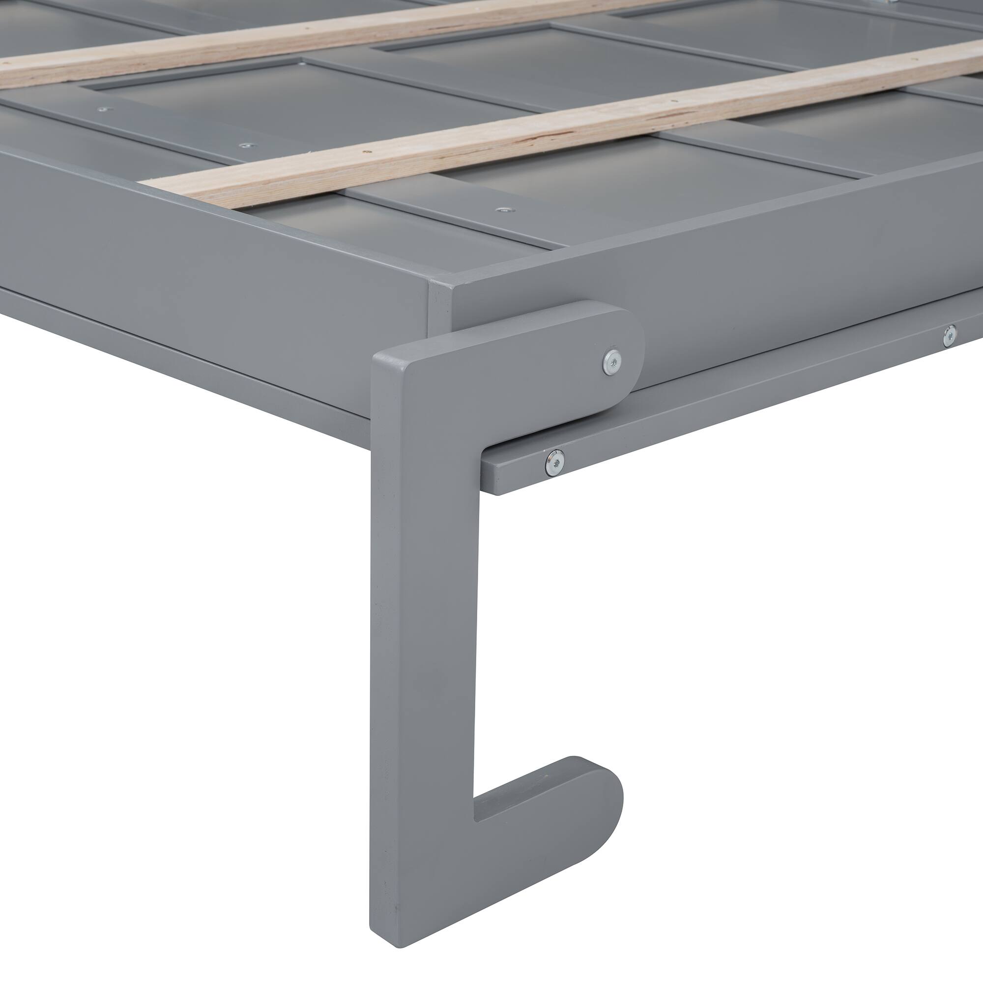 Alt View 4. Tiramisubest - Queen Size Murphy Bed with Shelves & USB, Gray, Plywood, Space-Saving - Gray.