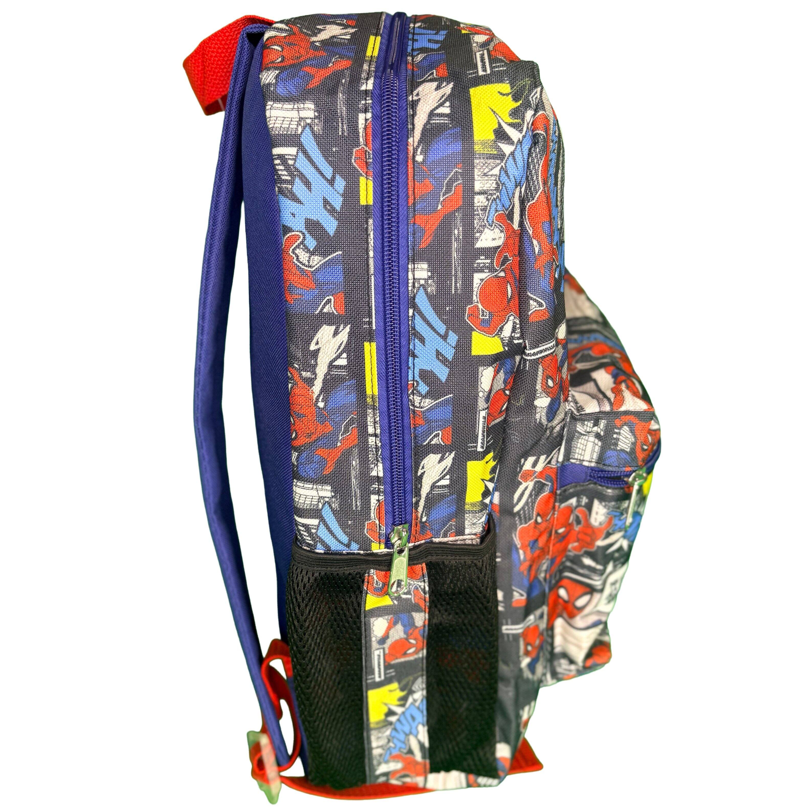 Alt View 2. Marvel - Bioworld Spiderman Comics 16" Kids Backpack Colorful Cartoon School Bag with Front Pocket & Side Mesh, - Assorted Pre-Pack.