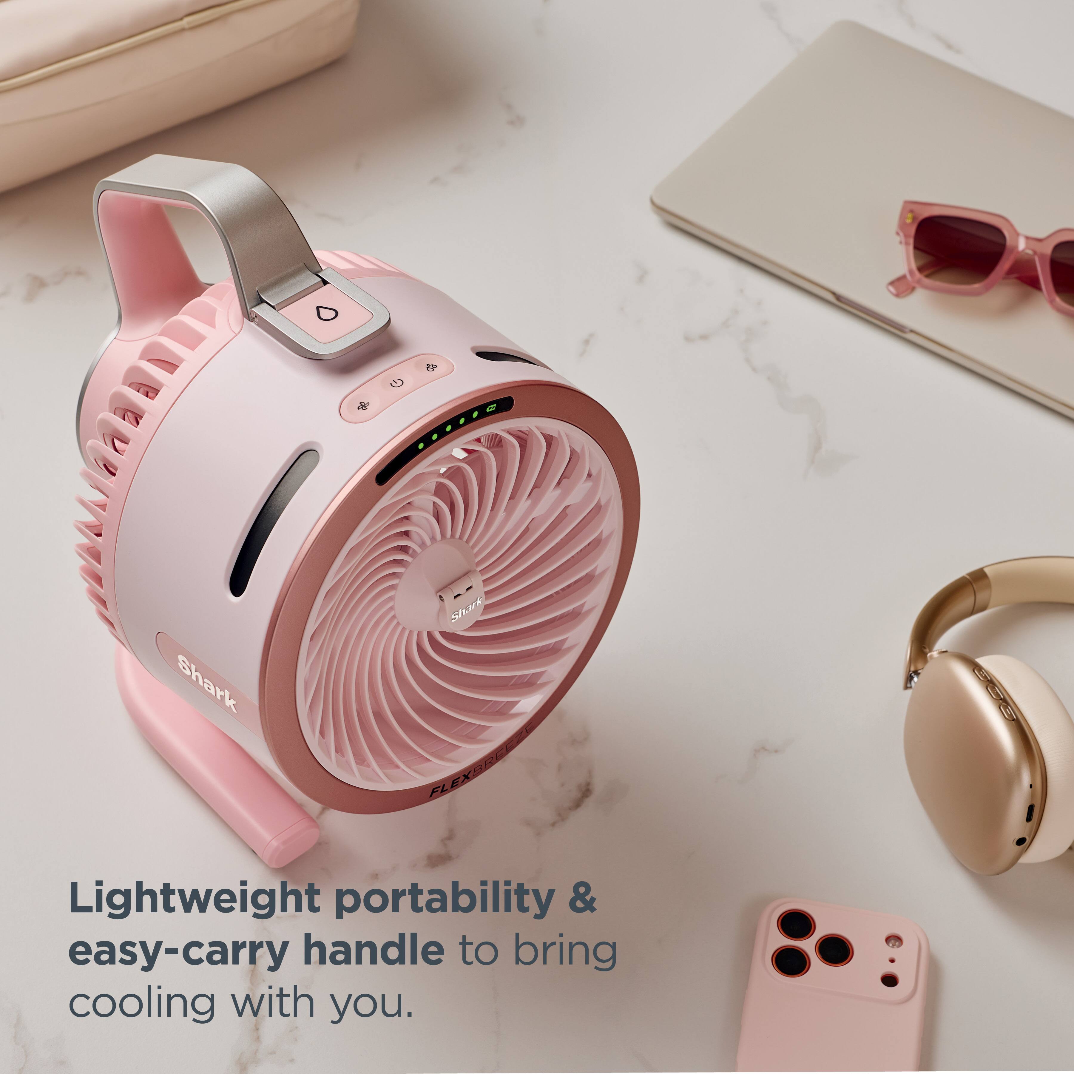 Lightweight portability & easy-carry handle to bring cooling with you.