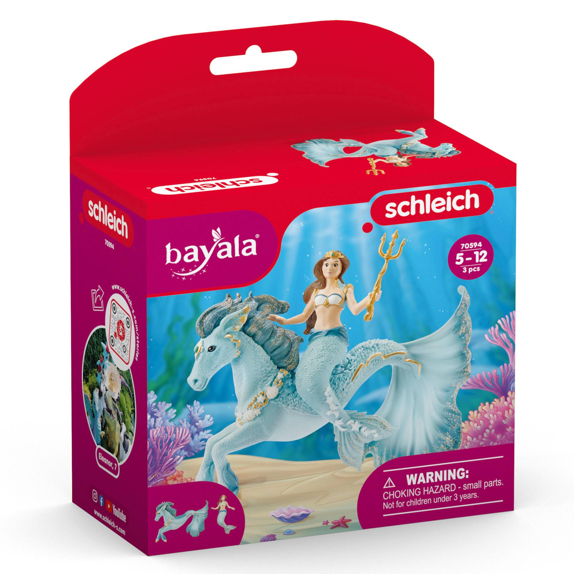 - Schleich TEBA bayala WTH lae 3: tories Schleich 70594 5-12 3 Pcs Eenor, F www.schleich.com
- WARNING: small parts. CHOKING HAZARD - children under 3 years. Not for